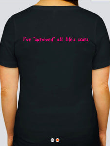 Survivor Black V Neck Tee©