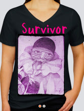 Load image into Gallery viewer, Survivor Black V Neck Tee©