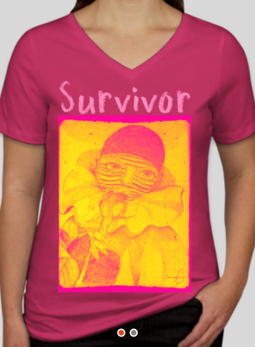 Survivor Pink V neck©