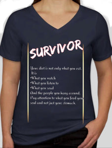 Survivor- "V-Neck-Word Play Tee"